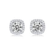 【#32 Aug】(Princess earrings)925 Sterling Silver Moissanite rings