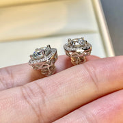 【#17.】(Princess earrings)925 Sterling Silver Moissanite rings