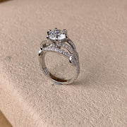 【#01】（Jasmine）925 Sterling Silver Moissanite rings(Buy over 89$ get 2v band as freebies)