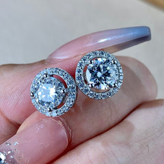 【#18 Aug】(Corona Earring)925 Sterling Silver Moissanite earrings
