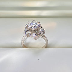 【#28】(Camellia)925 Sterling Silver Moissanite rings