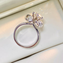 【#28】(Camellia)925 Sterling Silver Moissanite rings