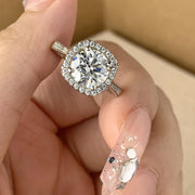 【#02 GZ】（Princess）925 Sterling Silver Moissanite rings(Buy over 120$ get 2v band and 1 classic band as freebies )