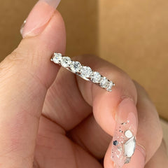 【#05】（7 Princess）925 Sterling Silver Moissanite rings（Buy over 250$  get 2v band, 1 classic band ,1 star band, 1 bubble band , 1 pearl brooch and rose square bracelet as freebies）