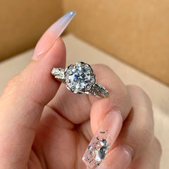【#03】（Rose Garden）925 Sterling Silver Moissanite rings(Buy over 150$ get 2v band, 1 classic band, 1 star band and 1 bubble band as freebies )