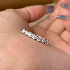 【#05 Aug】（7 Princess）925 Sterling Silver Moissanite rings（Buy over 250$  get 2v band, 1 classic band ,1 star band, 1 bubble band , 1 pearl brooch and rose square bracelet as freebies）