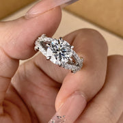【#01 Aug】（ Jasmine）925 Sterling Silver Moissanite rings(Buy over 89$ get 2v band as freebies)